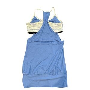 Lululemon Size 4 No Limits‎ Tank Neon/Blue EUC